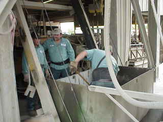 Bin to raise prepared concrete.