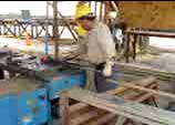 Bending rebar.