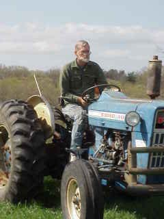 Brian mowing.