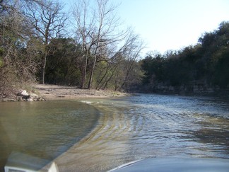 Road across stream.