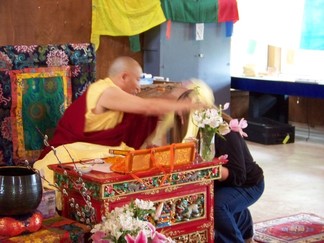 Lamala giving blessing.