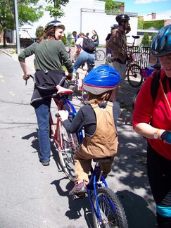 Tandem bike.