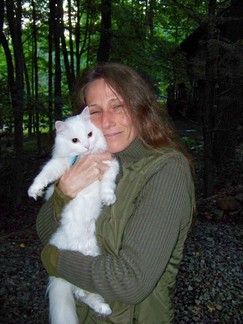Carol and her cat.