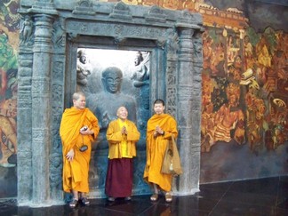 Lamala and two monks.