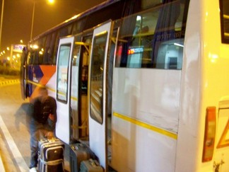 Shuttle to New Delhi Airport, India.