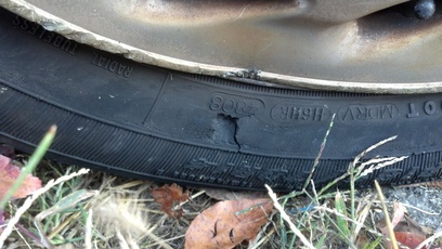 Damaged Tire.