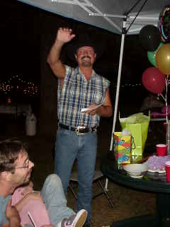 Bruce opening presents.