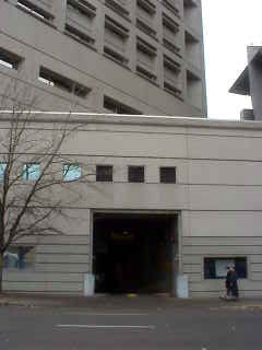 Vehicle entrance to Portland Police Bureau.