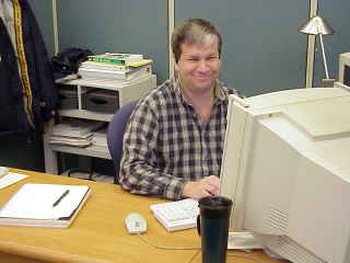 Jim at his new desk.