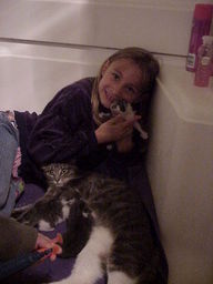 Jessie with kitten.