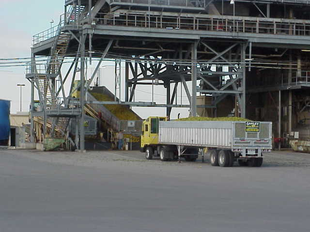 Trailers being unloaded.