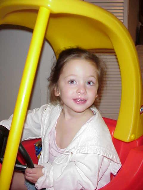 Allie getting out of car.