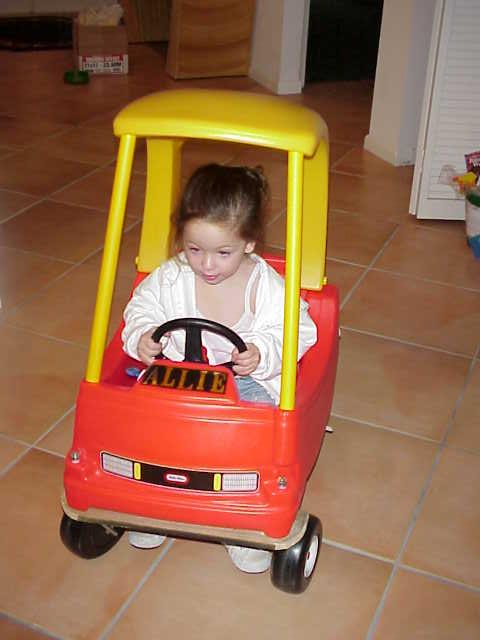 Allie in car.