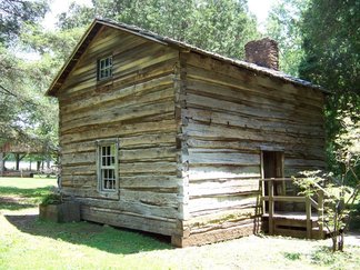 Historic Marbry Mill, loghouse.
