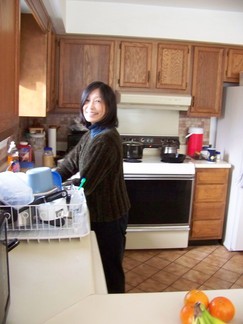 Ruby in kitchen.